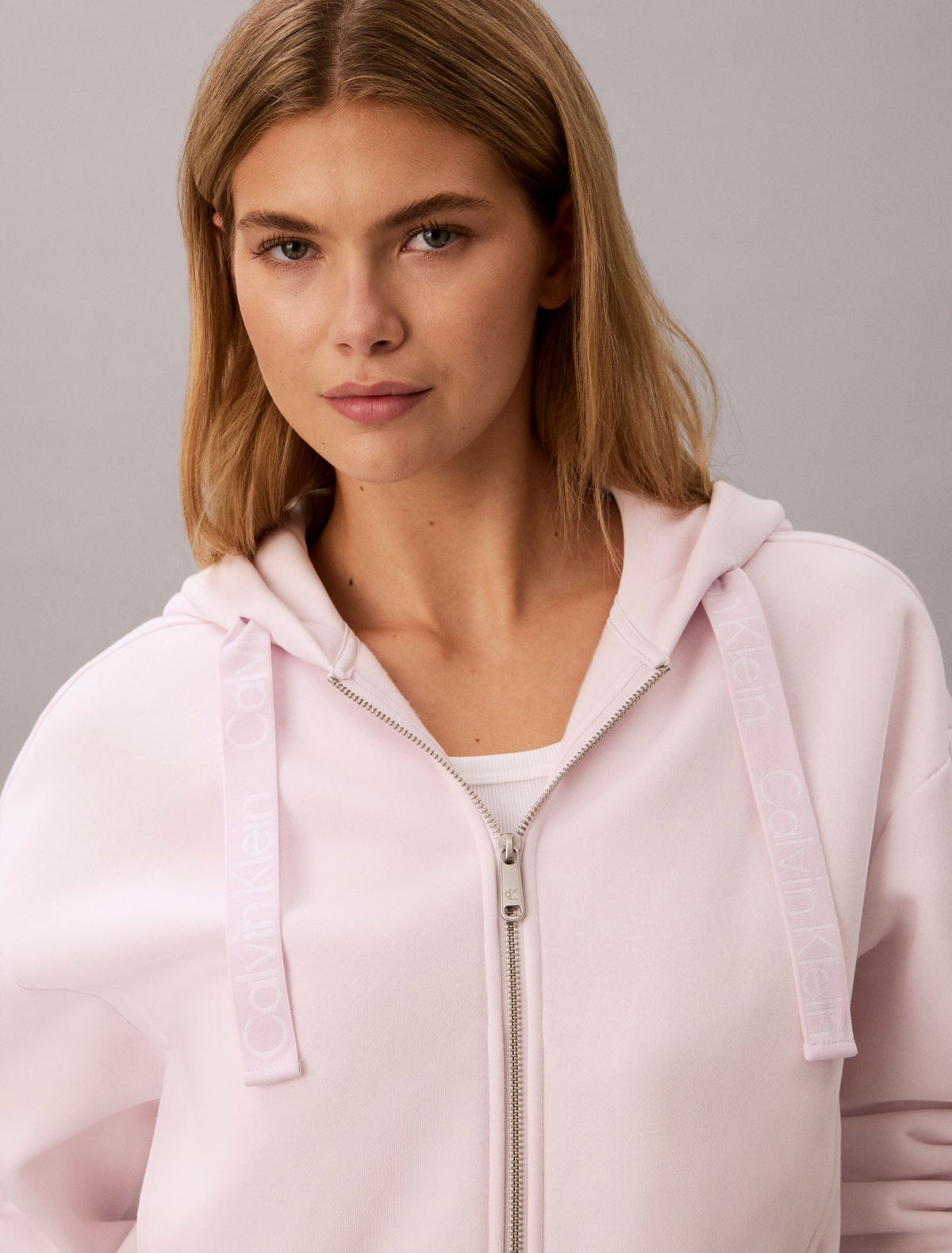 Logo Tape Fleece Hoodie - Calvin Klein Women