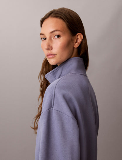 Monogram Fleece 1/4 Zip Sweatshirt - Calvin Klein Women