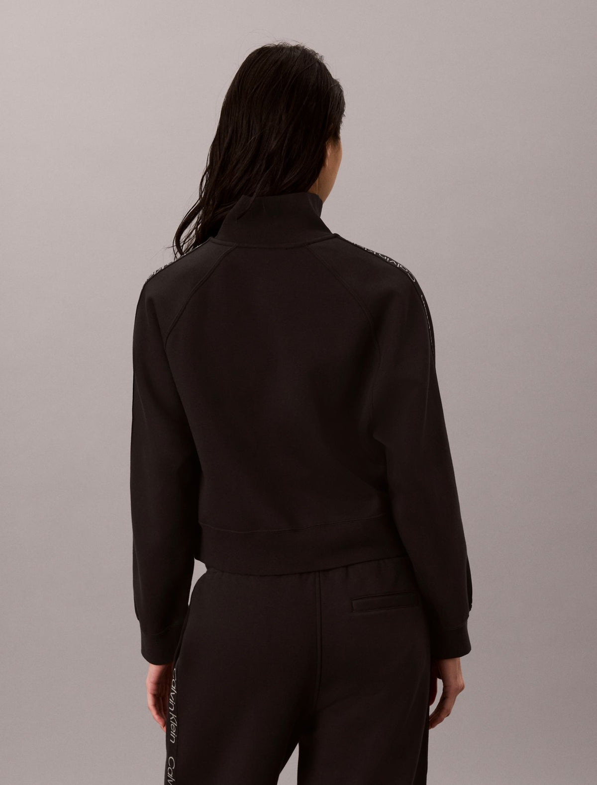 Logo Tape Fleece 1/4 Zip Sweatshirt - Calvin Klein Women
