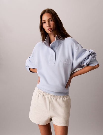 Stitch Arch Logo Fleece Sweatshirt - Calvin Klein Women