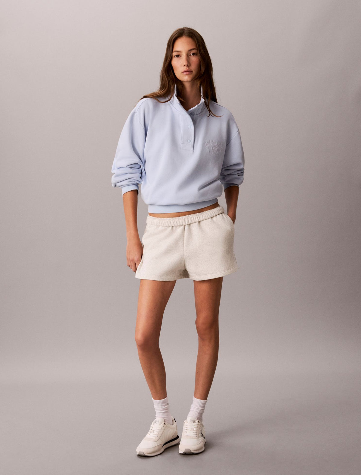 Stitch Arch Logo Fleece Sweatshirt - Calvin Klein Women