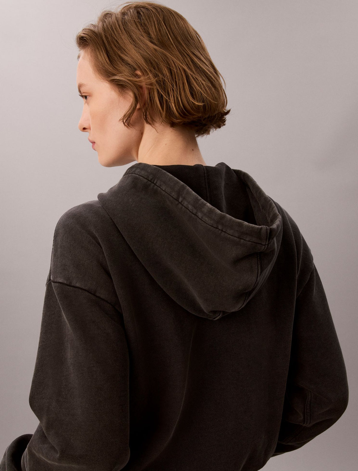 Denim Wash French Terry Zip Sweatshirt - Calvin Klein Women