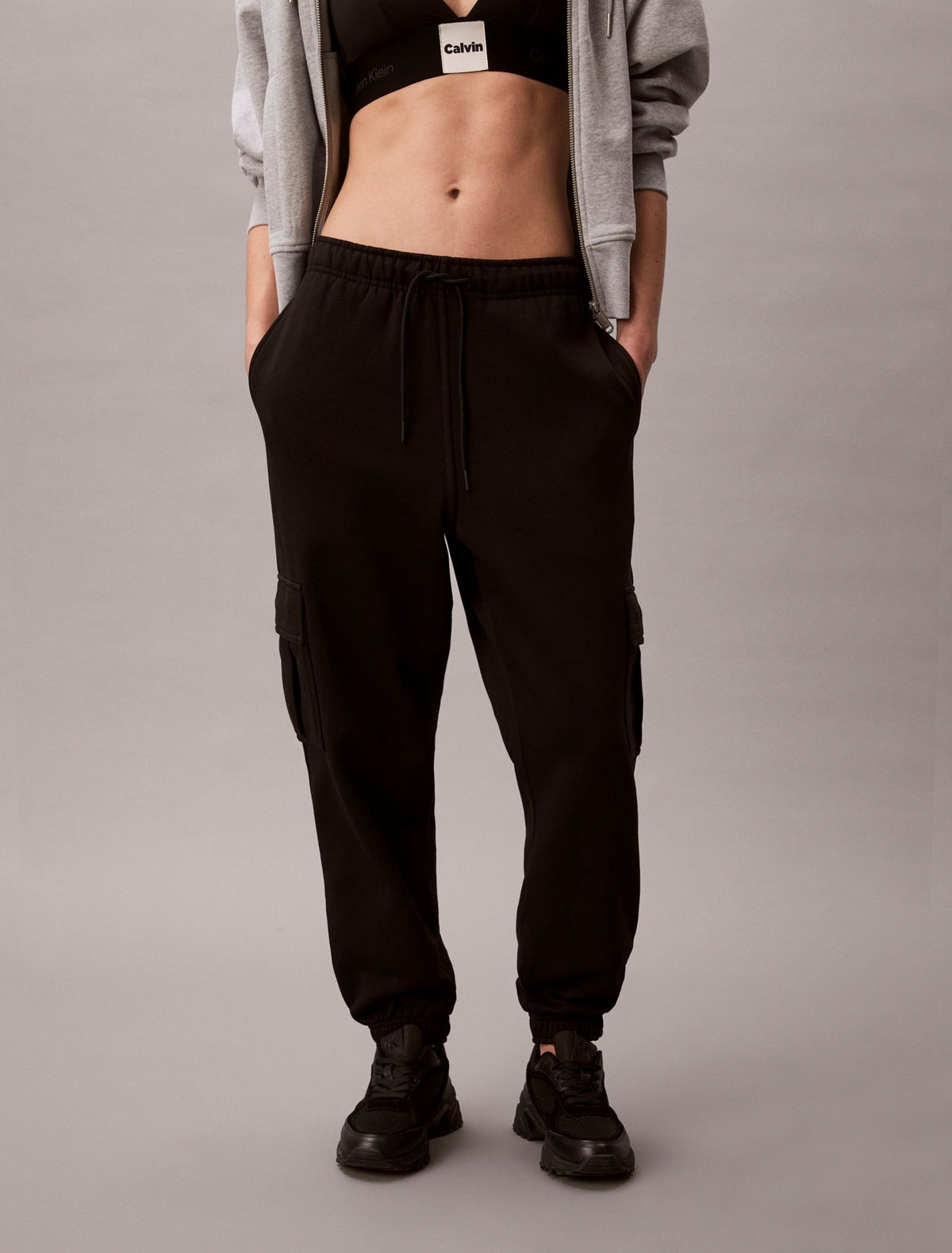 Monogram Fleece Cargo Joggers - Calvin Klein Women
