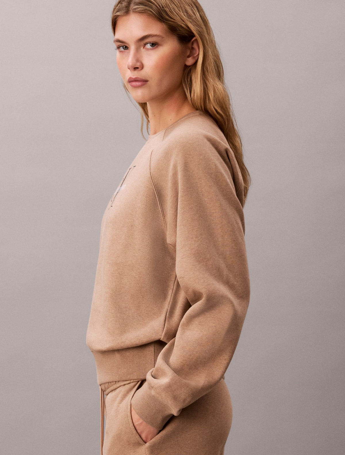 Monologo Fleece Relaxed Sweatshirt - Calvin Klein Women