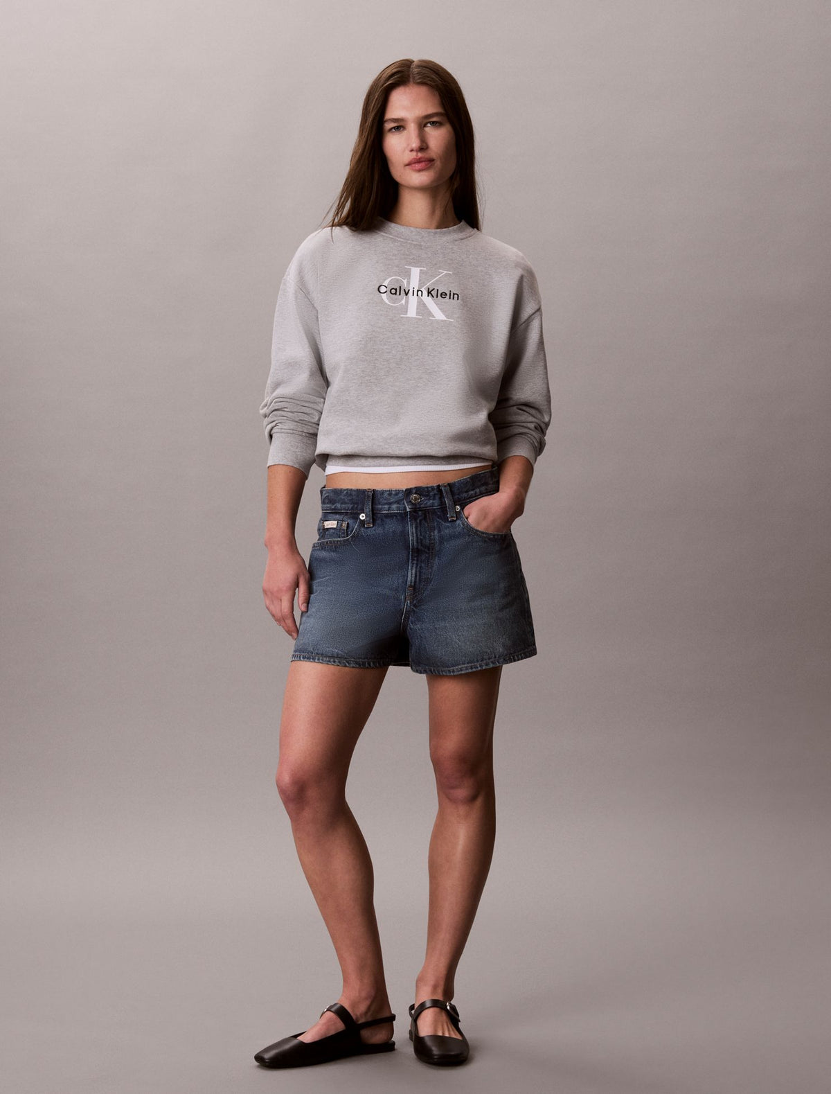 Monologo French Terry Relaxed Sweatshirt - Calvin Klein Women