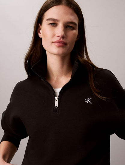 Monogram Fleece 1/4 Zip Sweatshirt - Calvin Klein Women