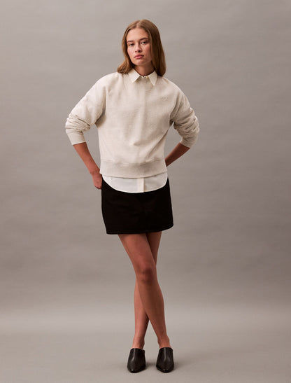 Monogram Fleece Cropped Sweatshirt - Calvin Klein Women
