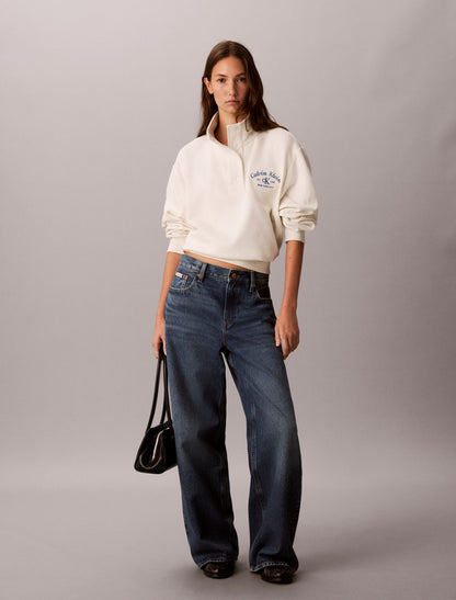 Stitch Arch Logo Fleece Sweatshirt - Calvin Klein Women