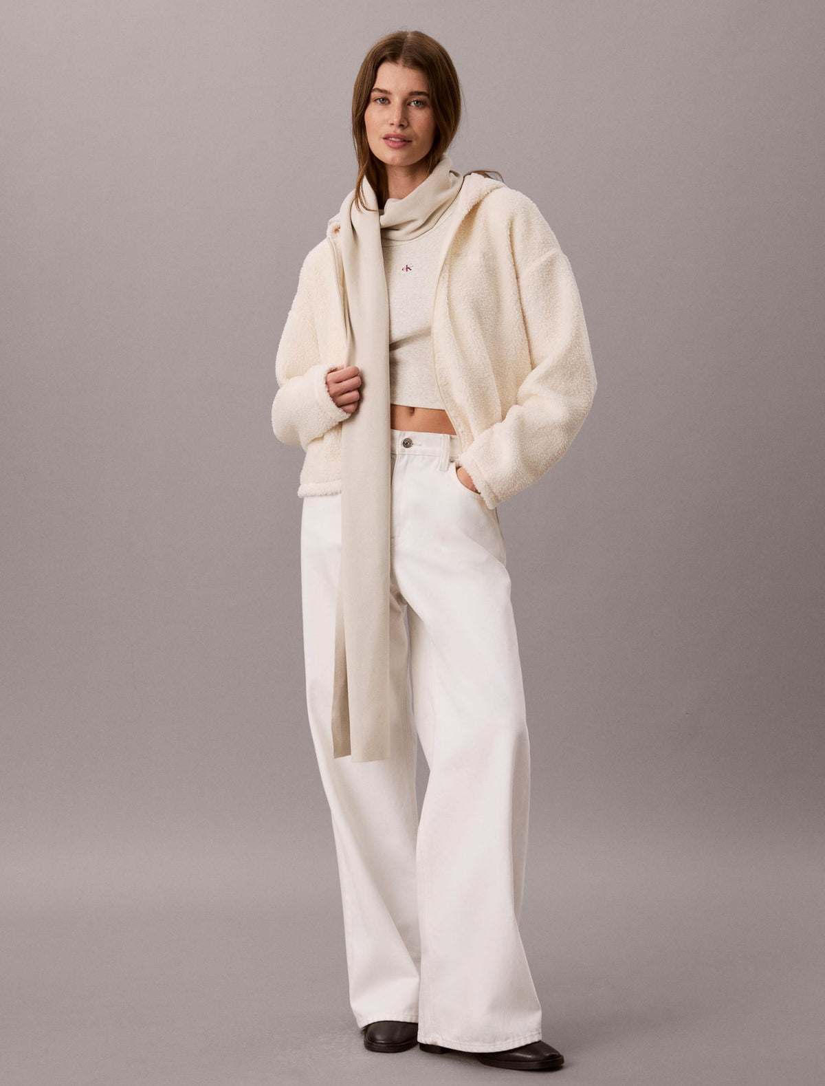 Sherpa Zip Hoodie - Calvin Klein Women