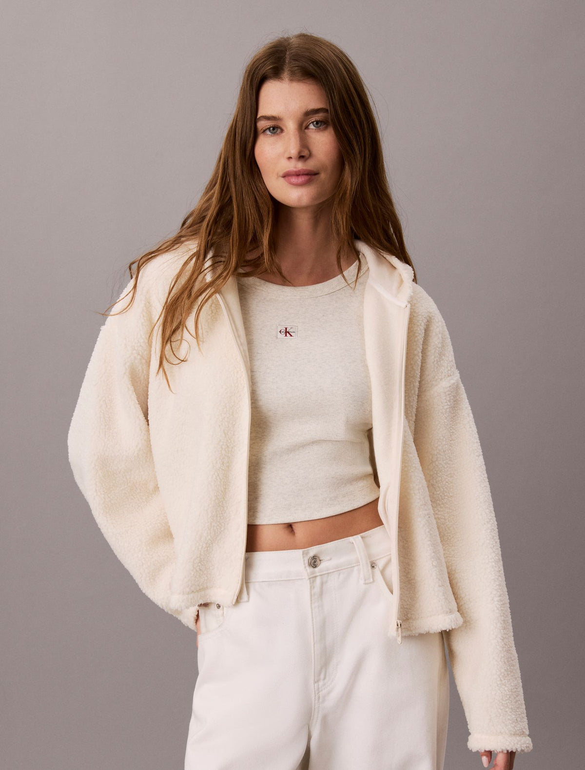 Sherpa Zip Hoodie - Calvin Klein Women