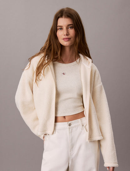 Sherpa Zip Hoodie - Calvin Klein Women