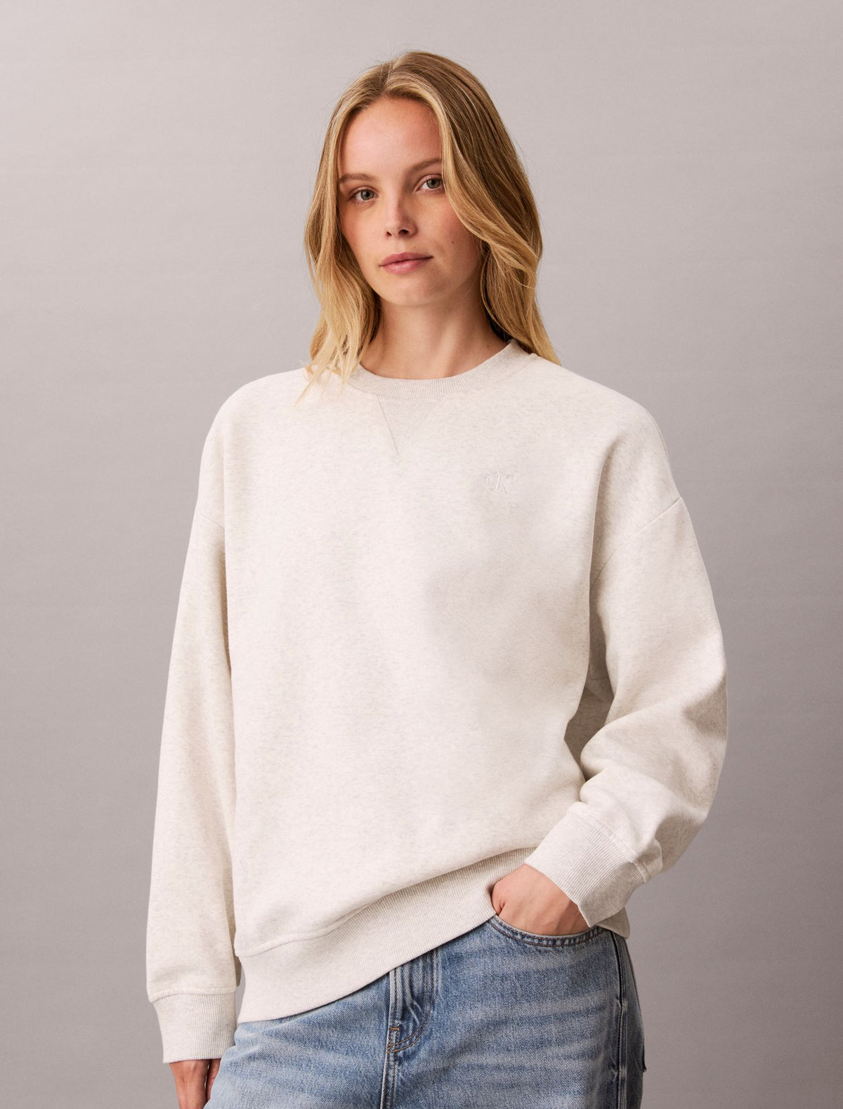 Monogram Fleece Crewneck Sweatshirt - Calvin Klein Women