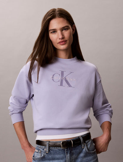 Monologo French Terry Relaxed Sweatshirt - Calvin Klein Women