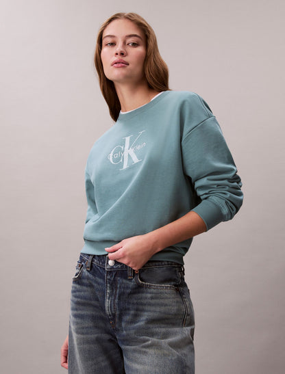 Monologo French Terry Relaxed Sweatshirt - Calvin Klein Women