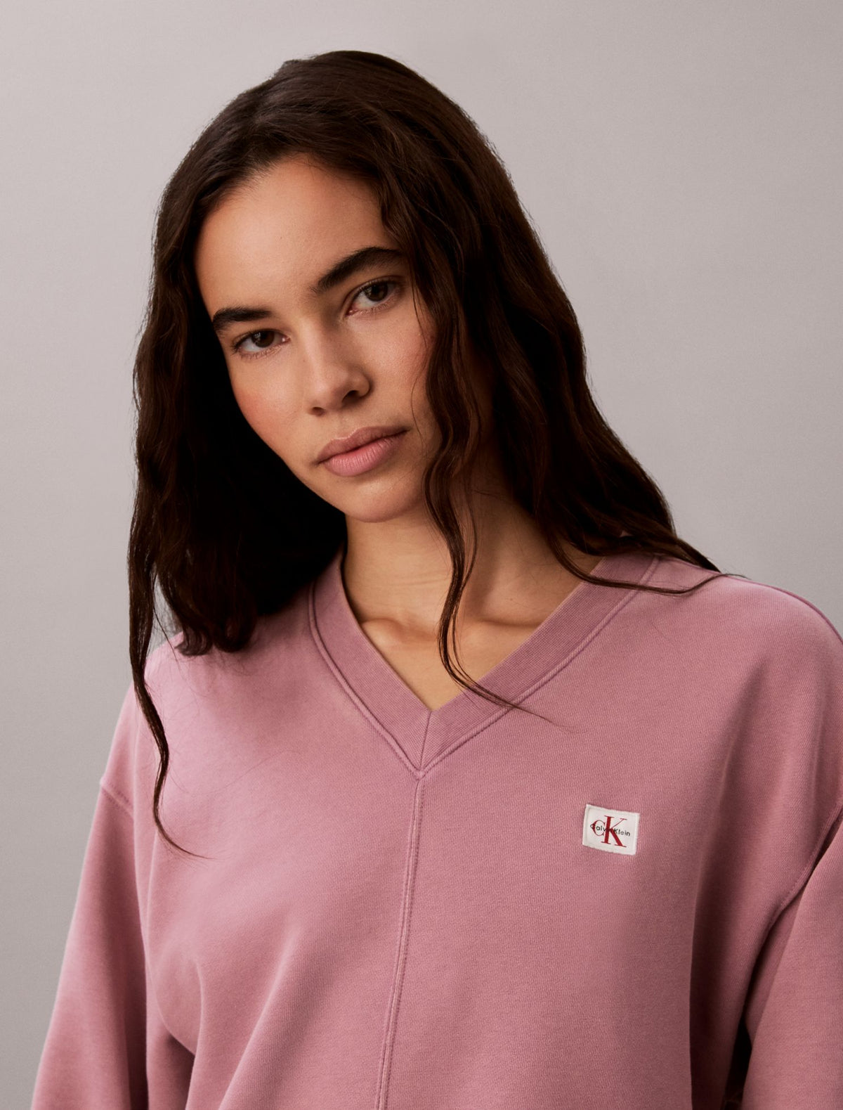 Woven Monologo Terry Relaxed Sweatshirt - Calvin Klein Women