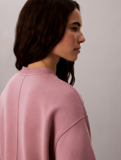 Woven Monologo Terry Relaxed Sweatshirt - Calvin Klein Women