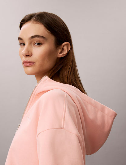 Monologo Terry Cropped Hoodie - Calvin Klein Women
