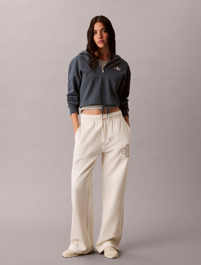 Monologo Terry Cropped Hoodie - Calvin Klein Women