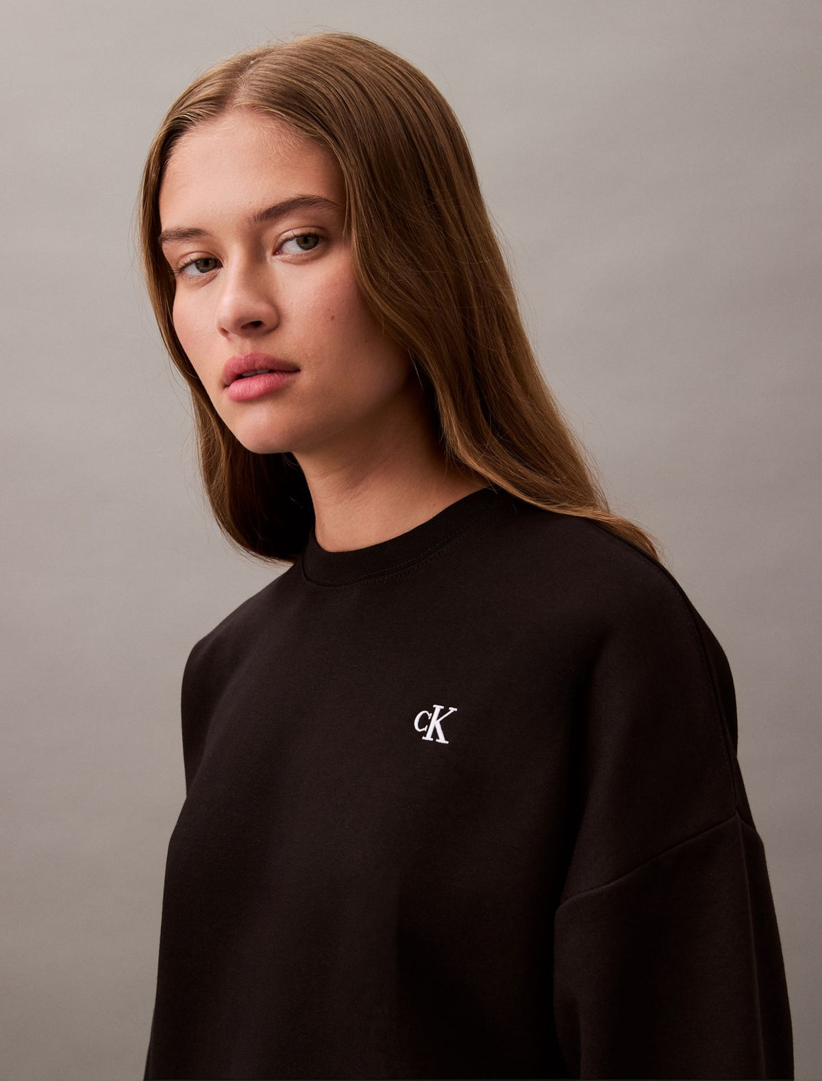 Monogram Fleece Cropped Sweatshirt - Calvin Klein Women