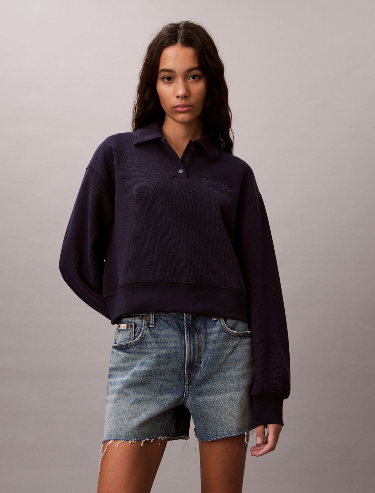 Relaxed CK Polo Sweatshirt - Calvin Klein Women