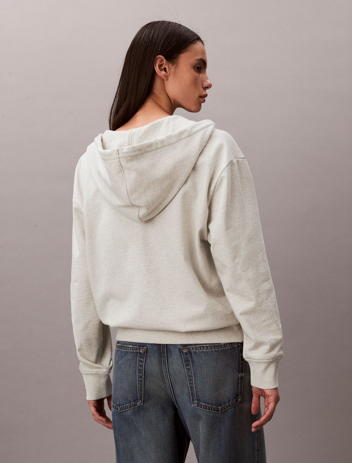 Terry Embossed Monologo Relaxed Hoodie - Calvin Klein Women