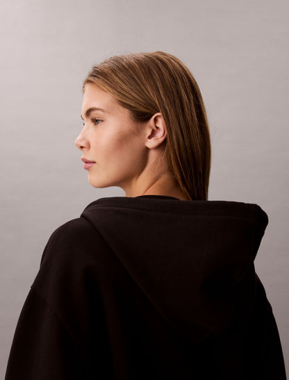 Terry Monogram Cropped Hoodie - Calvin Klein Women