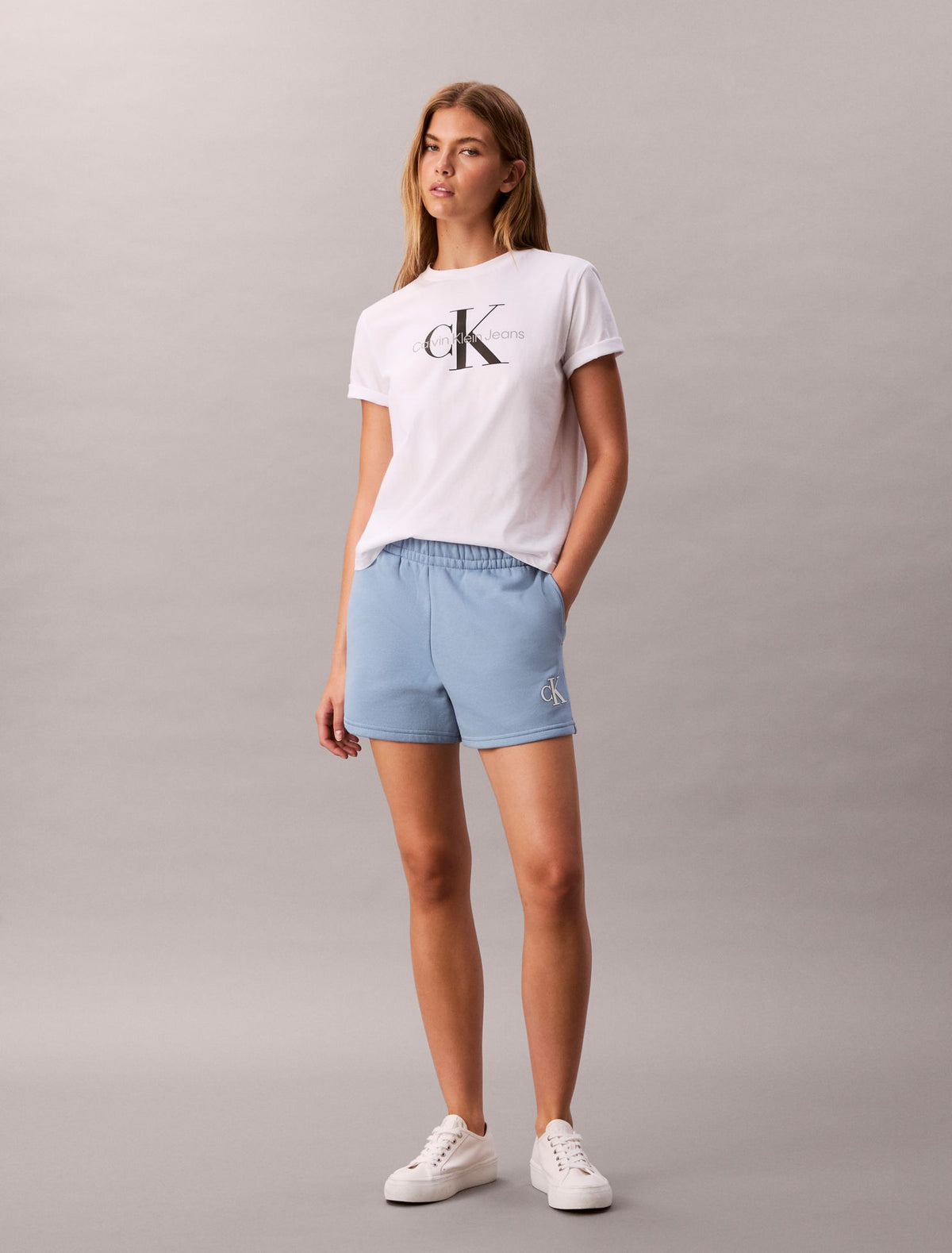 Monogram Fleece Pull-On Shorts - Calvin Klein Women