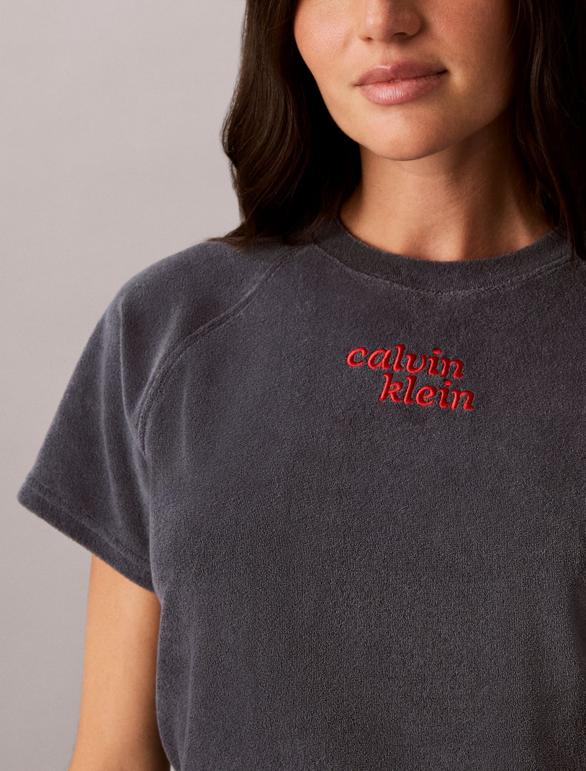 Towel Terry 1989 Logo Cropped Sweatshirt - Calvin Klein Women