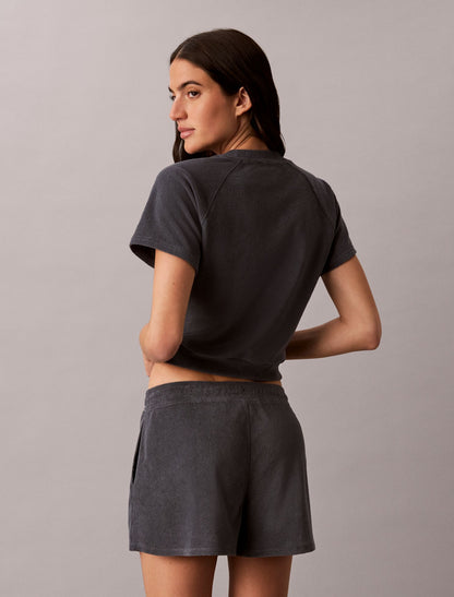 Towel Terry 1989 Logo Cropped Sweatshirt - Calvin Klein Women