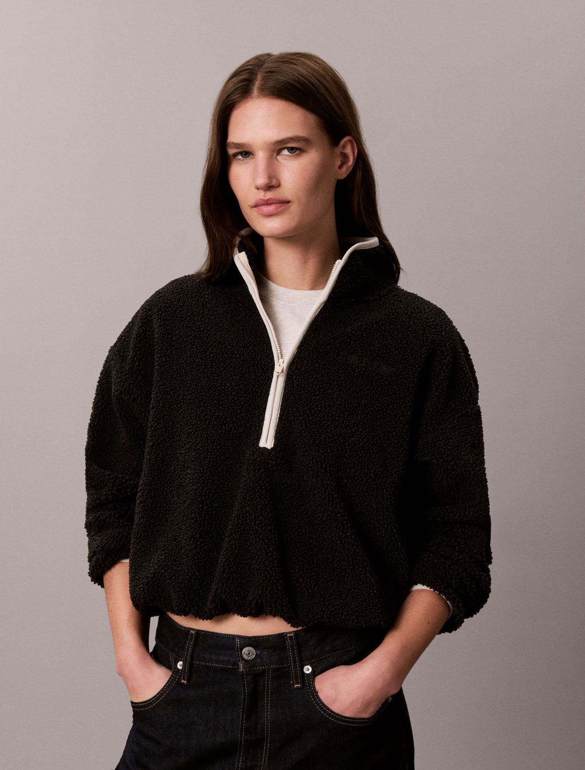Sherpa 1/4 Zip Sweatshirt - Calvin Klein Women